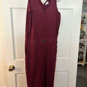 Calvin Klein Garment Dyed Wine-colored Cotton Tank-topped Onesie L